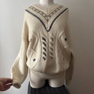 1990s Thick Wool Blend Sweater | Vintage Textured Sweater